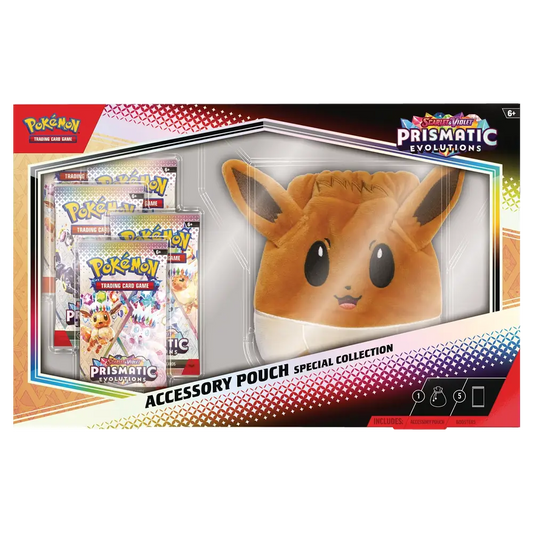Pokemon Prismatic Evolutions Eevee Pouch -  Scarlet & Violet - (5 packs)