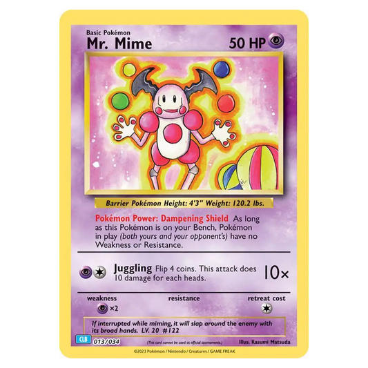 Pokemon -  Mr. Mime CLB 013/034 English - (Single)
