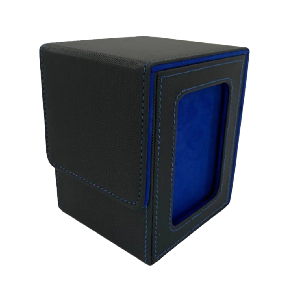 Black & Blue Leader Window Deck Box – Trading Card Storage