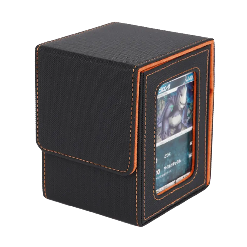 Black & Orange Leader Window Deck Box – Trading Card Storage