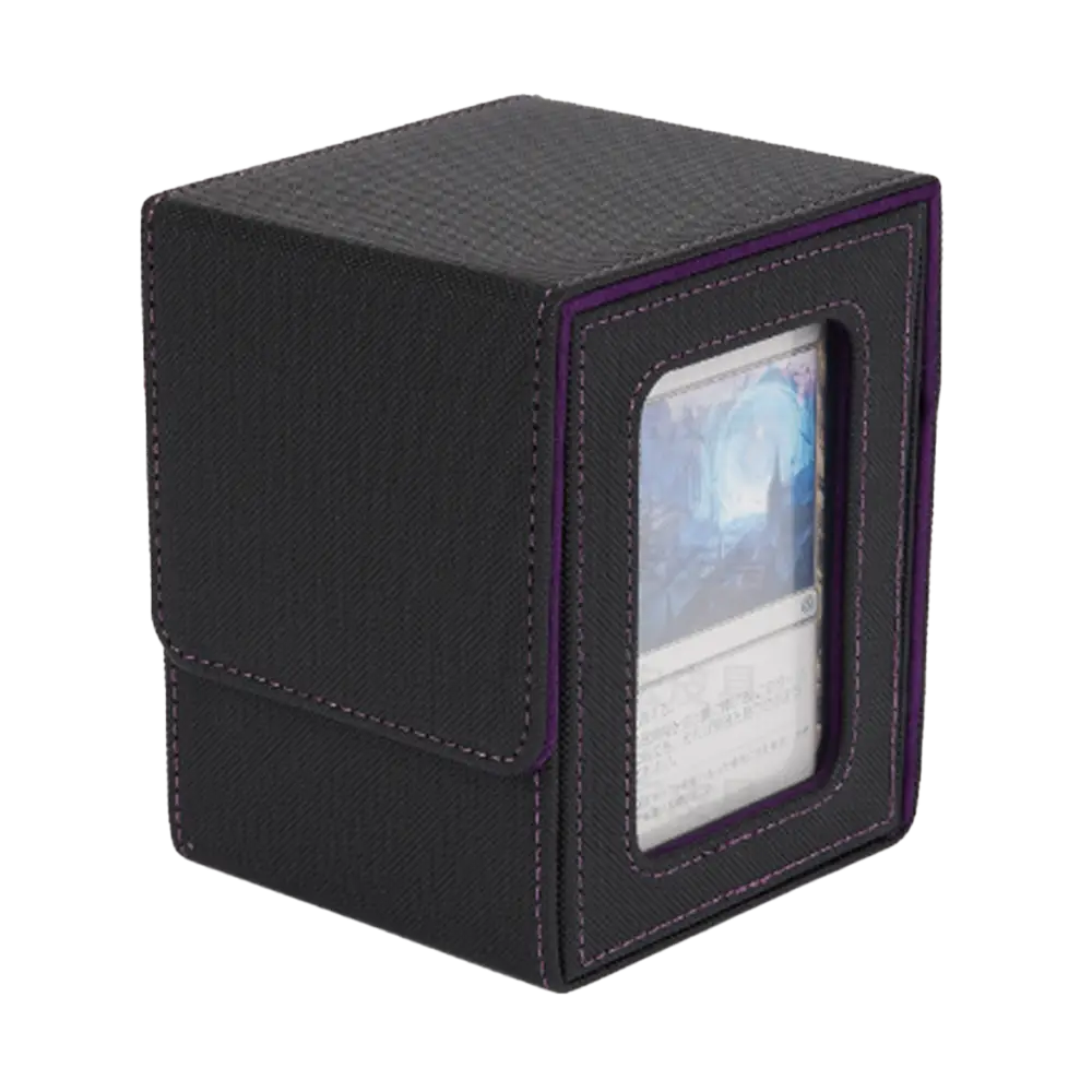 Black & Purple Leader Window Deck Box – Trading Card Storage