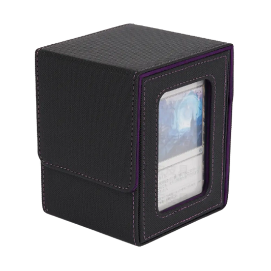 Black & Purple Leader Window Deck Box – Trading Card Storage