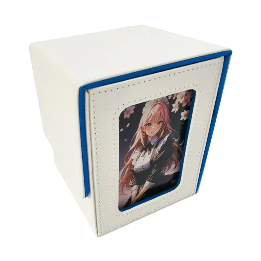 White & Blue Leader Window Deck Box – Trading Card Storage